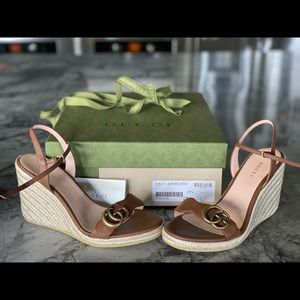 Gucci 4 inch wedge sandals from last season.